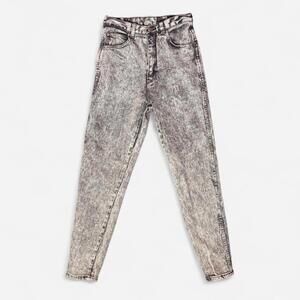 High-Waisted Acid-Wash Mom Jeans
